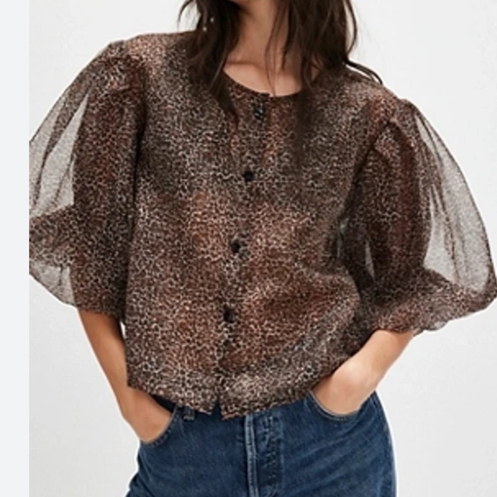 Free people Nigel Preston Leopard Print Sheer top - Picture 2 of 7